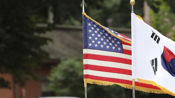 美國和韓國的旗幟 - 俄羅斯衛星通訊社