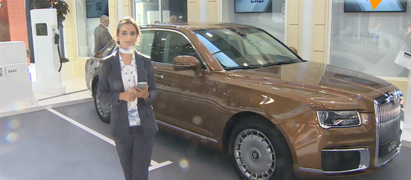 金色Aurus Senat豪车亮相圣彼得堡经济论坛 - 俄罗斯卫星通讯社