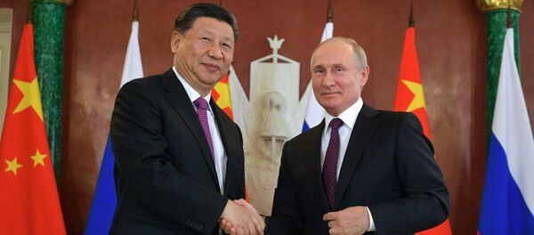 Президент РФ Владимир Путин и председатель Китайской Народной Республики Си Цзиньпин - 俄罗斯卫星通讯社