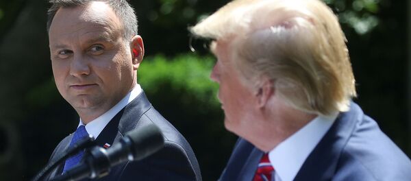 Президент Польши Анджей Дуда на встрече с президентом США Дональдом Трампом в Вашинтоне Президент Польши Анджей Дуда на встрече с президентом США Дональдом Трампом в Вашинтоне - 俄罗斯卫星通讯社