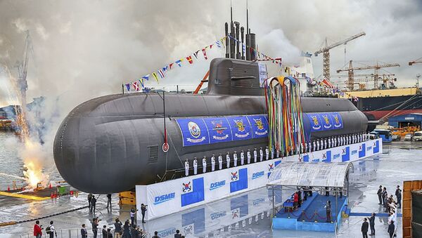 Спуск на воду головной южнокорейской большой подводной лодки национального проекта KSS-III - 俄罗斯卫星通讯社