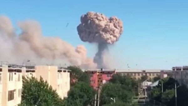 Пожар в воинской части в населенном пункте Арысь в Казахстане - 俄罗斯卫星通讯社