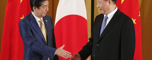國家主席習近平當地時間27日在大阪會見日本首相安倍晉三 國家主席習近平當地時間27日在大阪會見日本首相安倍晉三 - 俄羅斯衛星通訊社