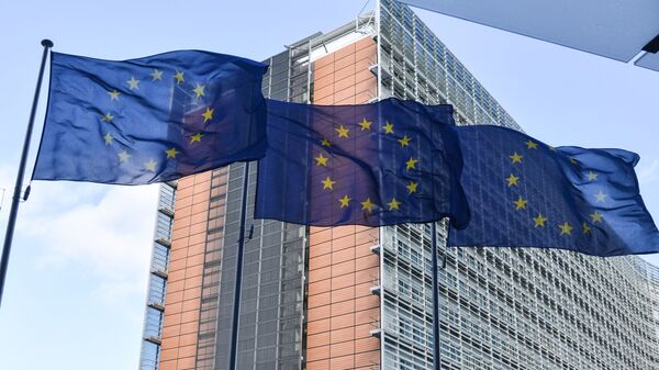 Флаги Евросоюза в Брюсселе - 俄罗斯卫星通讯社