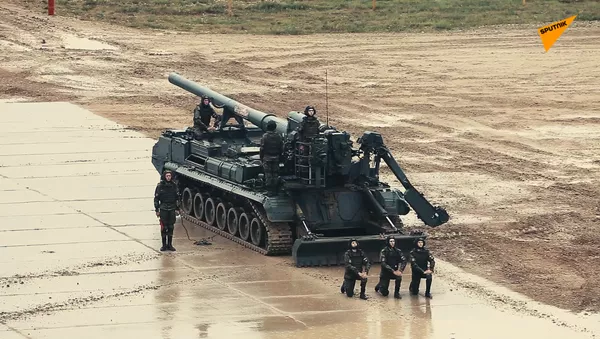 “軍隊-2019”論壇上的軍事裝備在阿拉比諾靶場動態出展 - 俄羅斯衛星通訊社