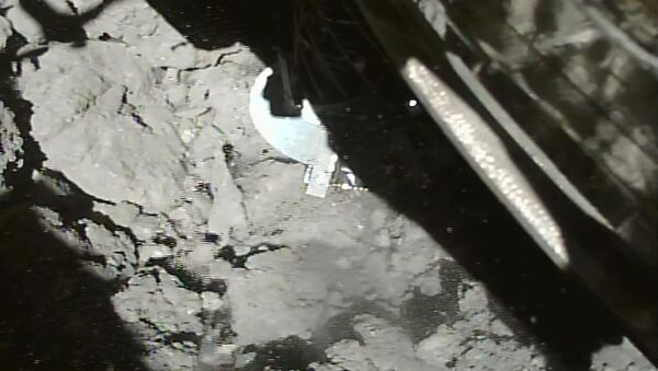 Фотография, полученная в первые четыре секунды после посадки Хаябусы-2 на астероид Рюгю - 俄罗斯卫星通讯社