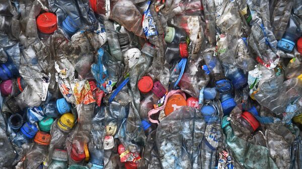 Пластиковые бутылки на предприятии по глубокой переработке. - 俄羅斯衛星通訊社