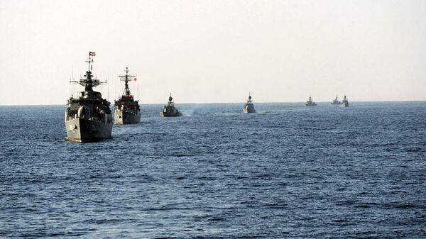 伊朗海軍在霍爾木茲海峽 - 俄羅斯衛星通訊社