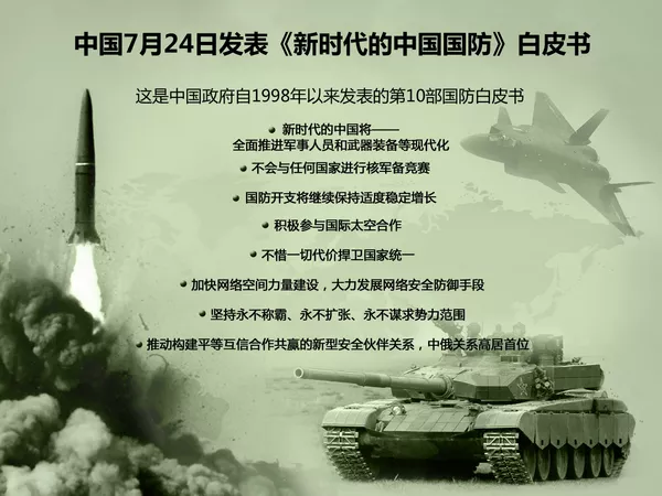 中國7月24日發表《新時代的中國國防》白皮書 中國7月24日發表《新時代的中國國防》白皮書 - 俄羅斯衛星通訊社