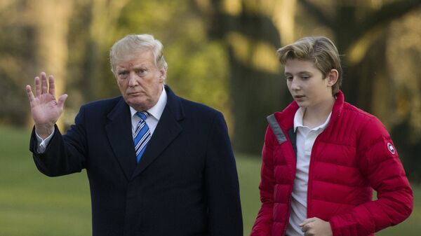 特朗普及其兒子巴倫（資料圖） - 俄羅斯衛星通訊社