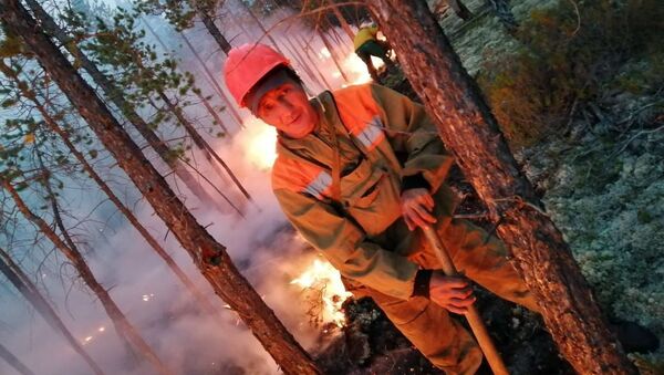 Сотрудники министерства охраны природы Якутии борются с природными пожарами в Якутии - 俄羅斯衛星通訊社