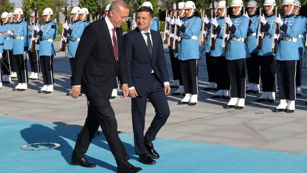 土耳其总统表示，他与乌克兰总统泽林斯基就乌东局势交换了意见。他相信，能够通过政治途径解决这一危机。 - 俄罗斯卫星通讯社