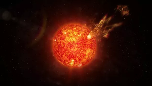 Кадр из видеоимитации солнечного ветра - 俄羅斯衛星通訊社