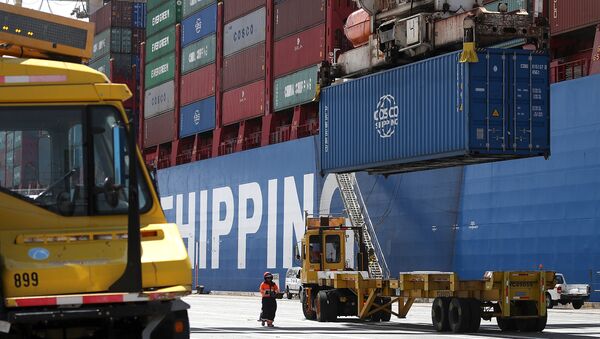Грузовые контейнеры в торговом порту. Калифорния - 俄羅斯衛星通訊社