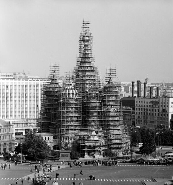 莫斯科红场上圣瓦西里教堂的修复工作。1979年。 - 俄罗斯卫星通讯社