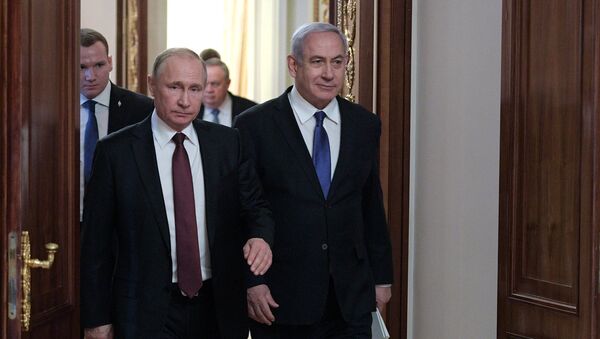 Президент РФ Владимир Путин и премьер-министр Государства Израиль Биньямин Нетаньяху  - 俄罗斯卫星通讯社