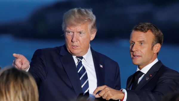 Дональд Трамп и Эмманюэль Макрон на саммите G7 в Биаррице - 俄罗斯卫星通讯社