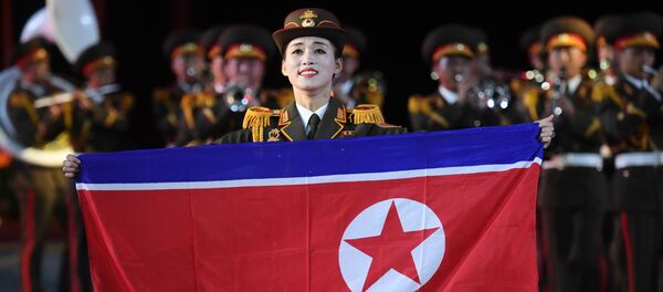 Военный оркестр Народной армии КНДР на репетиции парада участников фестиваля Спасская башня - 俄罗斯卫星通讯社