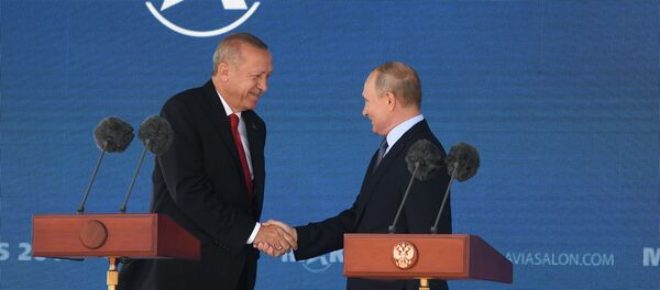 Президент РФ Владимир Путин на открытии Международного авиакосмического салона МАКС-2019. - 俄罗斯卫星通讯社