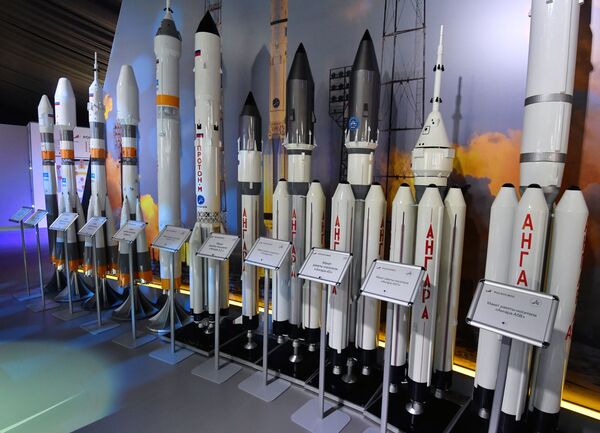 俄罗斯运载火箭的模型在莫斯科郊外的茹科夫斯基举行的“MAKS-2019”国际航展上。 - 俄罗斯卫星通讯社
