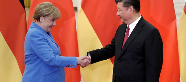 德国总理安格拉·默克尔与中国主席习近平 - 俄罗斯卫星通讯社