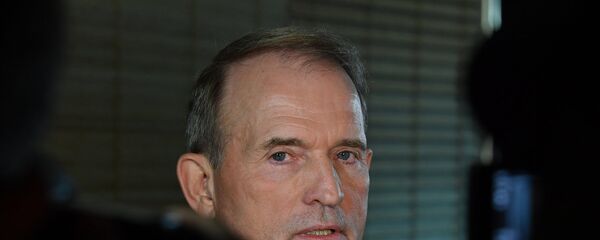 Глава политического совета партии Оппозиционная платформа - За жизнь Виктор Медведчук  - 俄罗斯卫星通讯社