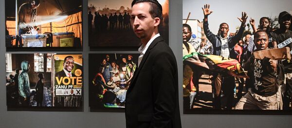 На открытии выставки победителей V Международного конкурса фотожурналистики имени Андрея Стенина в выставочном комплексе Государственного исторического музея - 俄罗斯卫星通讯社