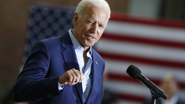 Democratic presidential candidate former Vice President Joe Biden speaks during a campaign event at Keene State College in Keene, N.H., Saturday, Aug. 24, 2019.  - 俄罗斯卫星通讯社