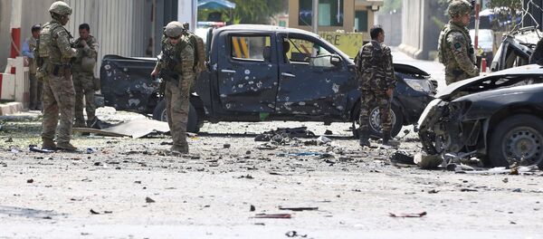 Солдаты НАТО на месте взрыва в Кабуле, Афганистан Солдаты НАТО на месте взрыва в Кабуле, Афганистан - 俄罗斯卫星通讯社