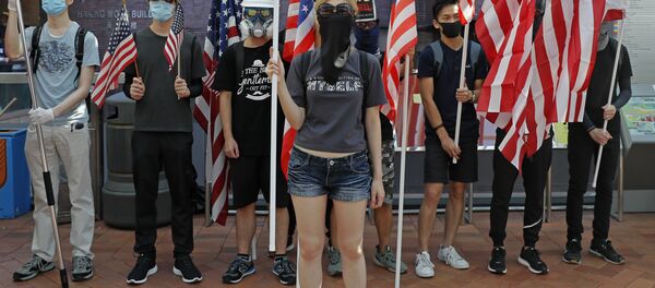 Гонконг протесты США маски  - 俄罗斯卫星通讯社