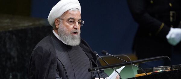 Президент Ирана Хасан Роухани во время выступления на Генеральной Ассамблее ООН - 俄罗斯卫星通讯社