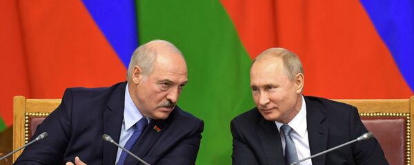 Президент Белоруссии Александр Лукашенко и президент России Владимир Путин Президент Белоруссии Александр Лукашенко и президент России Владимир Путин - 俄罗斯卫星通讯社