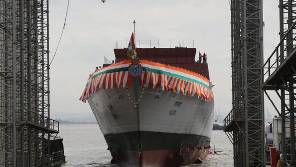 印度海军一艘隐形护卫舰下水 - 俄罗斯卫星通讯社