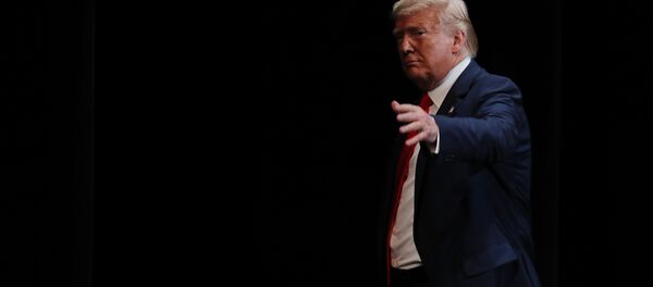 President Donald Trump is seen during an event at the Sharon L. Morse Performing Arts Center on October 03, 2019 in The Villages, Florida. President Donald Trump is seen during an event at the Sharon L. Morse Performing Arts Center on October 03, 2019 in The Villages, Florida. - 俄罗斯卫星通讯社