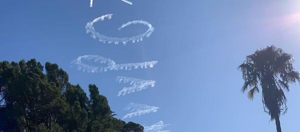 洛杉磯上空出現對普京的生日祝福 洛杉磯上空出現對普京的生日祝福 - 俄羅斯衛星通訊社