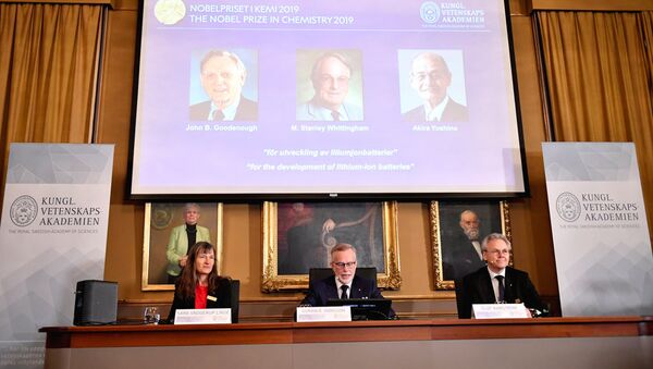 诺贝尔化学奖授予三名科学家：表彰约翰·古迪纳夫、斯坦利·威廷汉和吉野彰研发锂离子电池 - 俄罗斯卫星通讯社