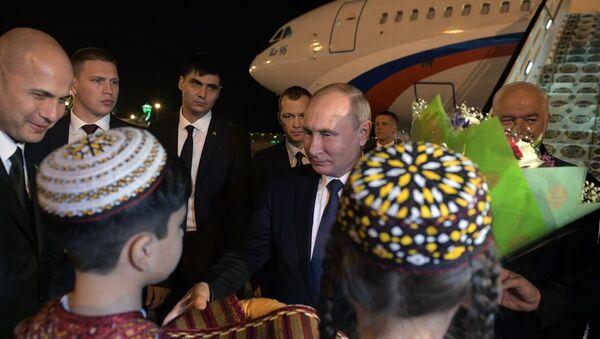 普京抵达阿什哈巴德参加独联体国家峰会 - 俄罗斯卫星通讯社