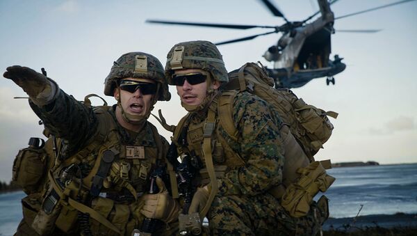 Морские пехотинцы США во время учений НАТО Trident Juncture 18 в Исландии - 俄罗斯卫星通讯社