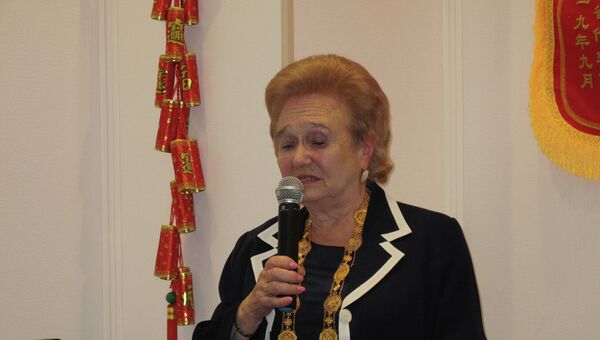 加林娜∙庫利科娃在俄羅斯科學院遠東研究所見面會上講話。 - 俄羅斯衛星通訊社
