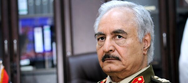 Верховный главнокомандующий Вооруженными силами Ливии маршал Халифа Хафтар Верховный главнокомандующий Вооруженными силами Ливии маршал Халифа Хафтар - 俄罗斯卫星通讯社