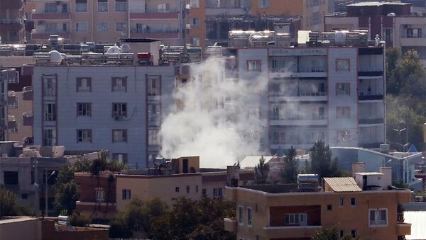 Дым над сирийским городом Рас-эль-Айн. 18 октября 2019 - 俄罗斯卫星通讯社