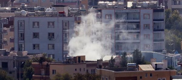 Дым над сирийским городом Рас-эль-Айн. 18 октября 2019 - 俄羅斯衛星通訊社