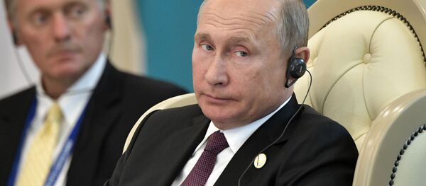 Пресс-секретарь президента России Дмитрий Песков и президент России Владимир Путин - 俄罗斯卫星通讯社