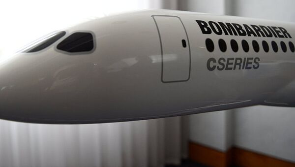 Модель самолета Bombardier C Series  - 俄羅斯衛星通訊社