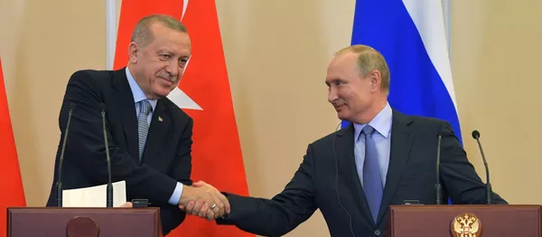 Президент РФ Владимир Путин и президент Турции Реджеп Тайип Эрдоган Президент РФ Владимир Путин и президент Турции Реджеп Тайип Эрдоган - 俄羅斯衛星通訊社