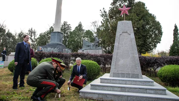 На мемориальном кладбище в Даляне возложили венок и цветы в память о советских воинах - 俄罗斯卫星通讯社