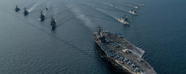 Авианосная ударная группа ВМС США во время учений. - 俄罗斯卫星通讯社