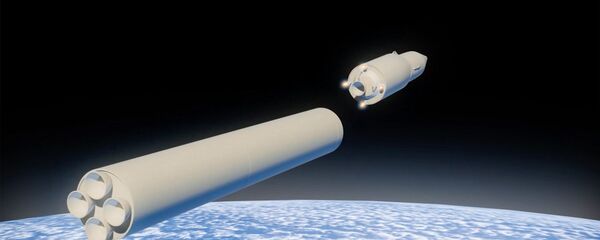 Графическое изображение российского ракетного комплекса стратегического назначения с гиперзвуковым планирующим крылатым блоком - 俄羅斯衛星通訊社