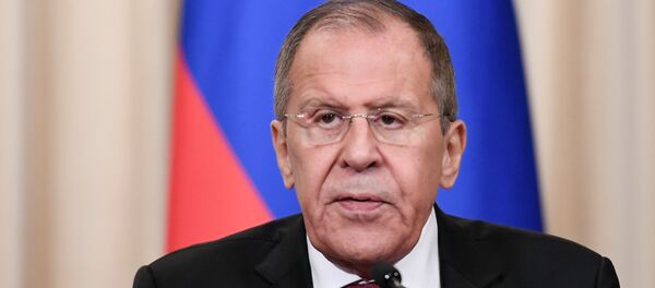 Министр иностранных дел РФ Сергей Лавров на пресс-конференции по итогам встречи с генеральным секретарем ОБСЕ Томасом Гремингером в Москве.  - 俄罗斯卫星通讯社