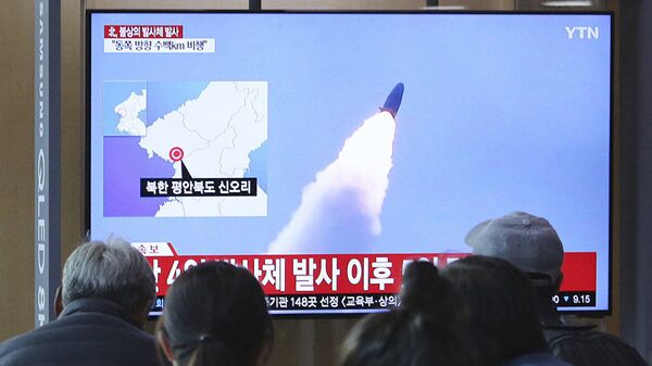 Запуск северокорейской ракеты - 俄罗斯卫星通讯社